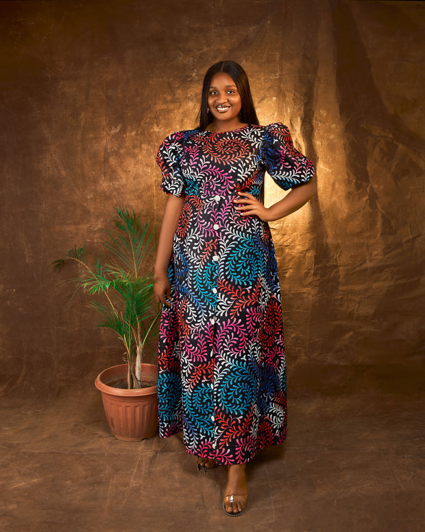 ankara maxi dresses African Maxi Dress with V-neck and Pockets