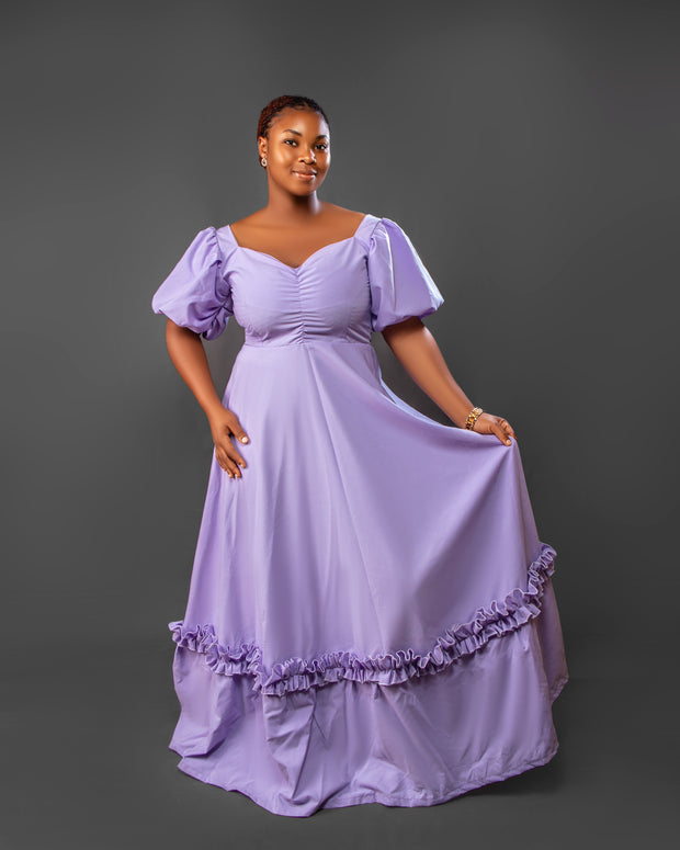 lavender maxi dress with sleeves Puff Sleeve Maxi Dress – Lavender Grace
