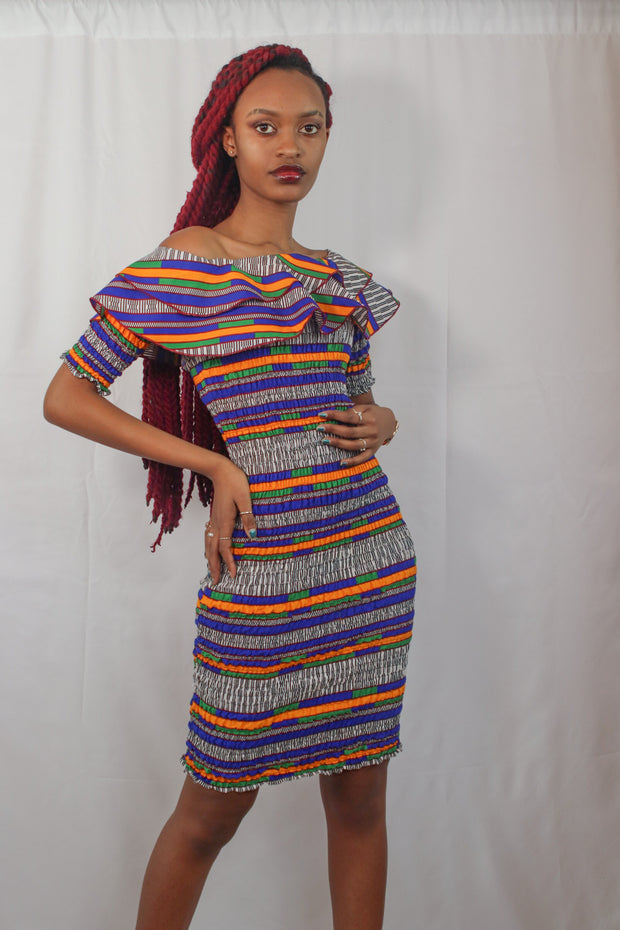 Keila Ankara Elastic Dress – Jambo Boutique